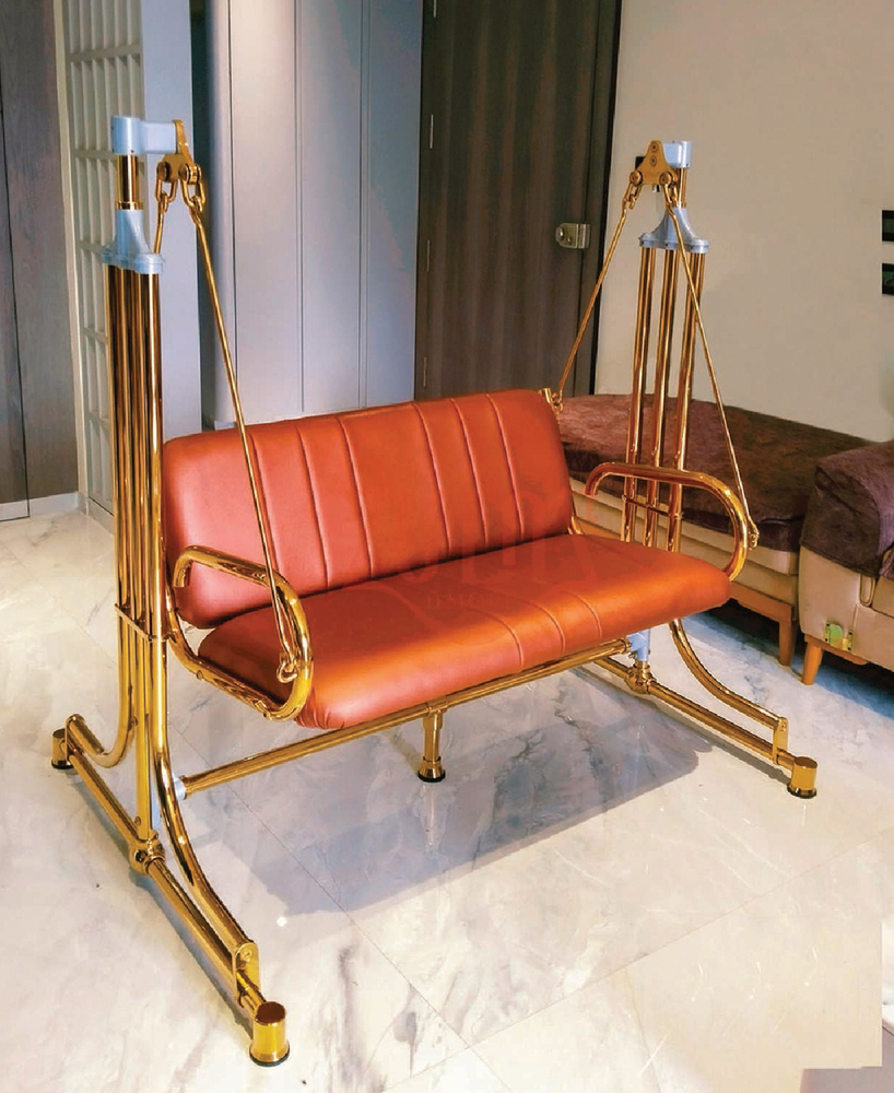 Indoor Gold PVD Coated Swing With Stand