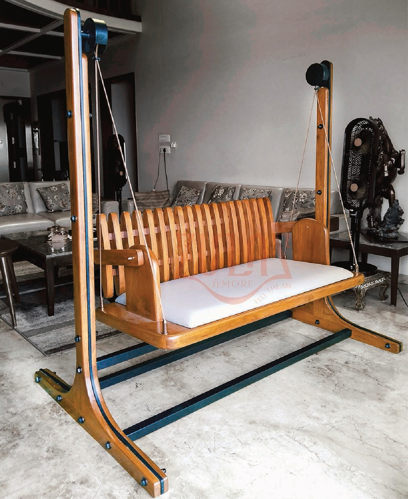 Indoor Wooden Reversible Patti Swing With Stand