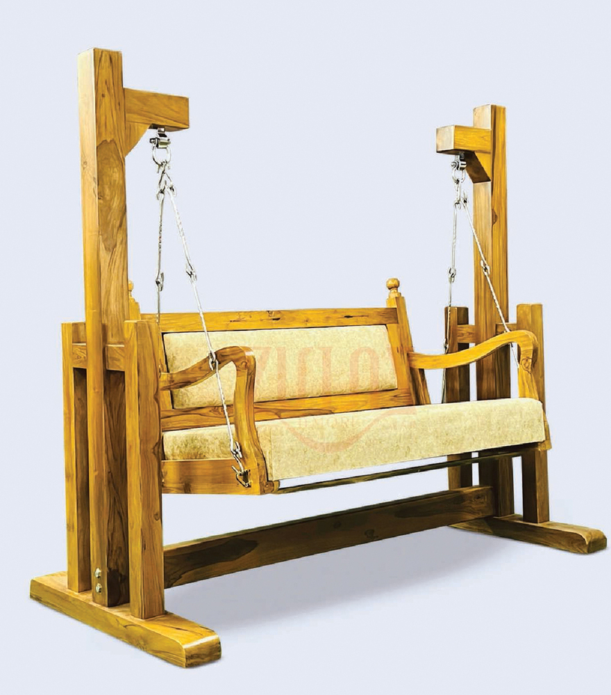 Indoor Wooden Swing With Stand And SS Chain