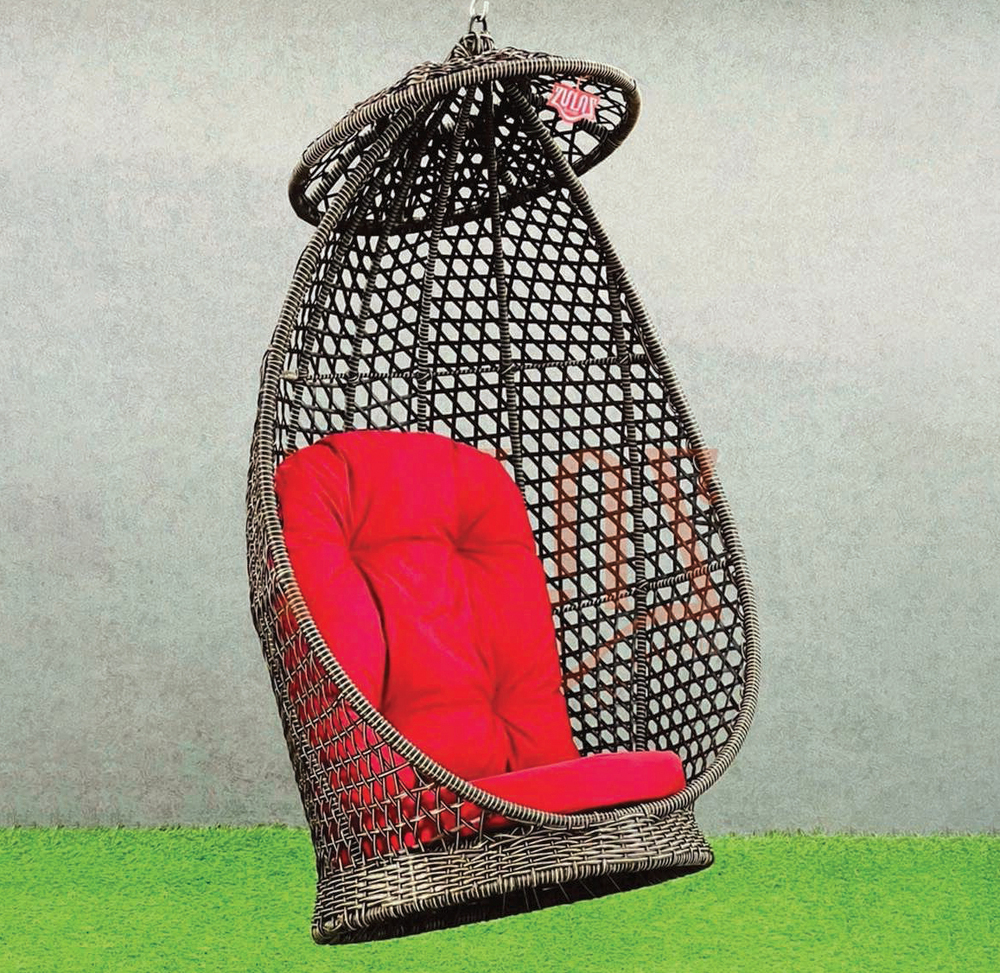 PVC Cane Swing With Red Cushion