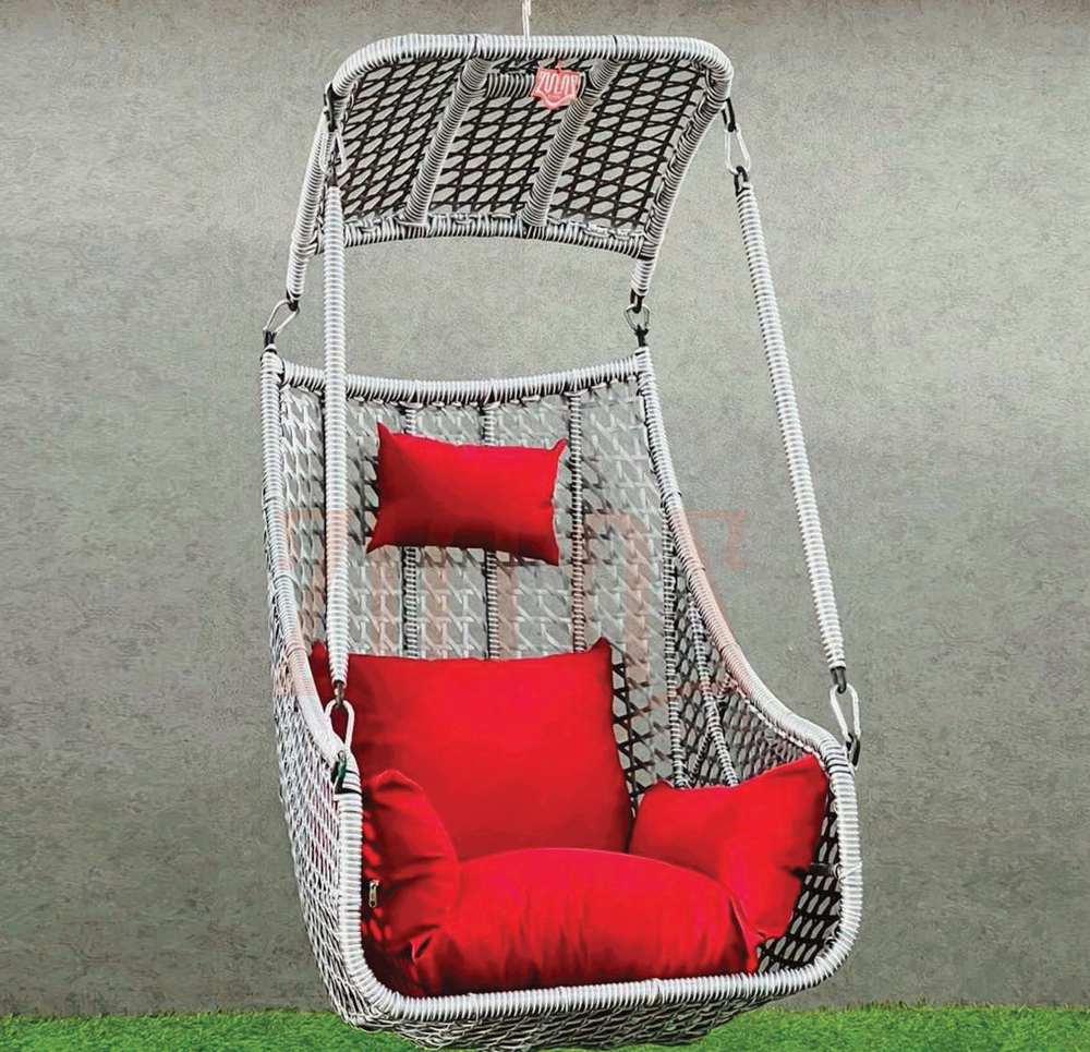 PVC Cane Swing With Red Cushion