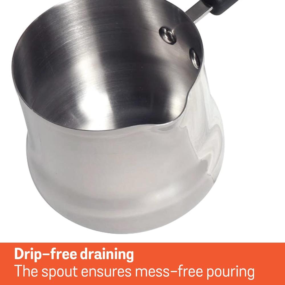 Meyer Nickel Free Stainless Steel Mini Pot | Milk Pan, Tea Pan Stainless Steel, Milk Pan Induction Base | Chai Pan | Small Saucepan | Milk Boiling Vessel | Saucepan with Handle, 10cm, Grey |0.60 liter 74043