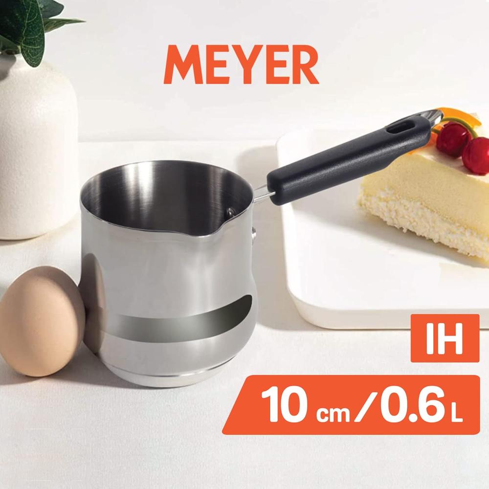 Meyer Nickel Free Stainless Steel Mini Pot | Milk Pan, Tea Pan Stainless Steel, Milk Pan Induction Base | Chai Pan | Small Saucepan | Milk Boiling Vessel | Saucepan with Handle, 10cm, Grey |0.60 liter 74043