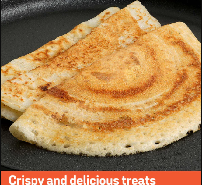 Meyer Pre-Seasoned Cast Iron Flat Dosa Tawa, 28 cm, Black 47610