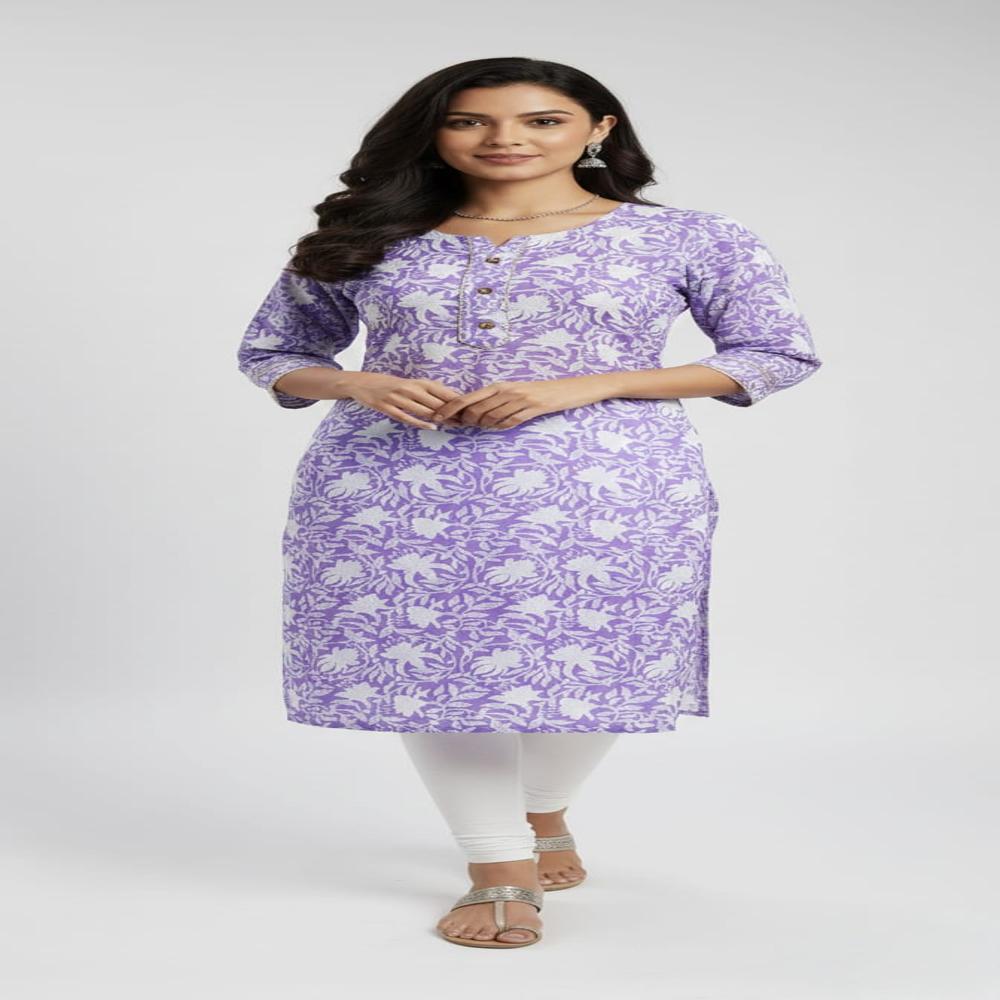 Woman printed pure cotton kurti