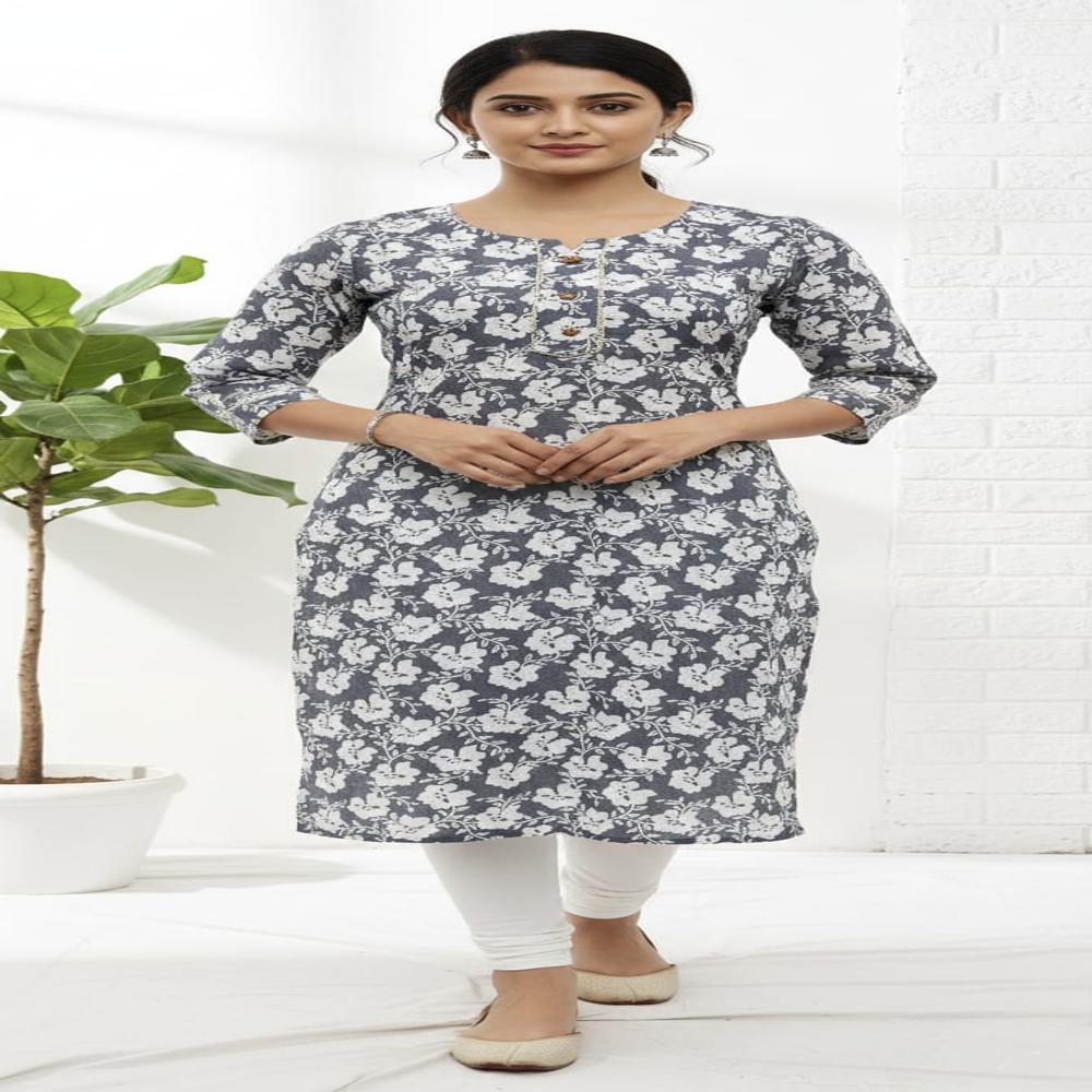 Woman printed pure cotton kurti