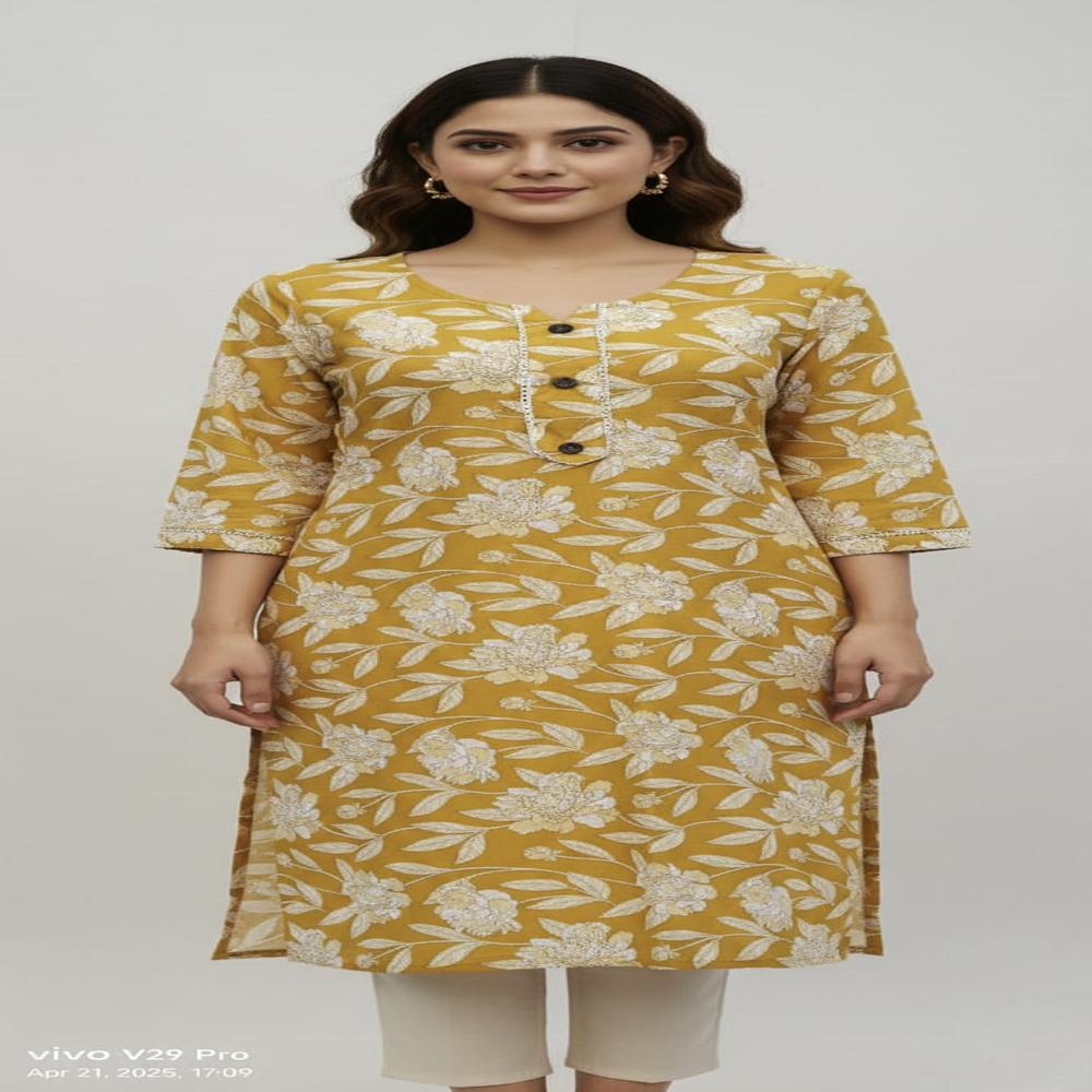 Woman printed pure cotton kurti