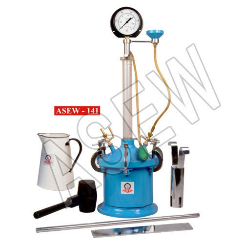 Air Entrainment Meter - Stainless Steel, 0.005 Cu. Mt. Capacity for 38mm Aggregate | Blue, Includes Pressure Bulb and Tamping Bar