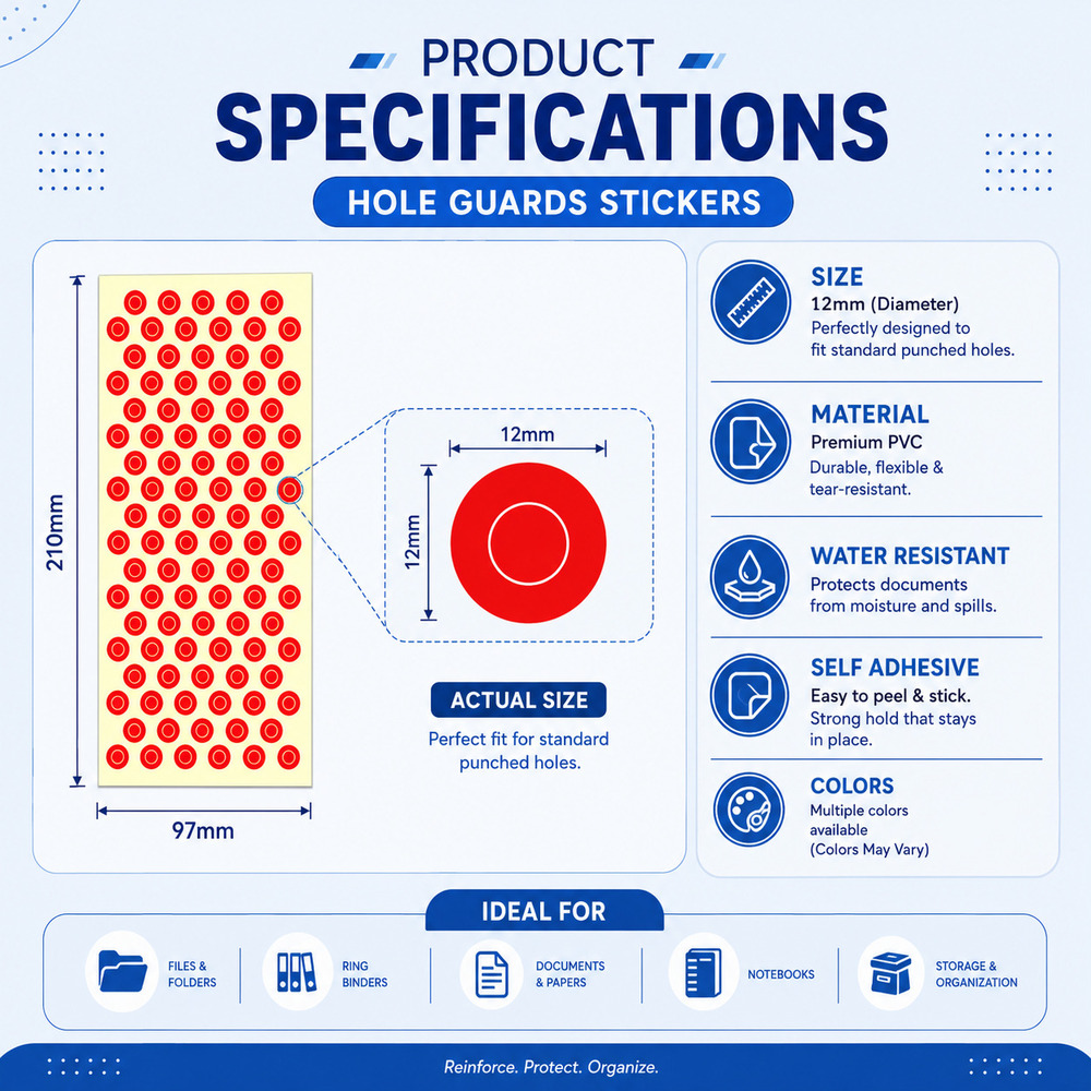 Hole Guards Stickers - Pvc, 12mm, Multi-color, Tear Resistant, Waterproof, Self-adhesive Circles