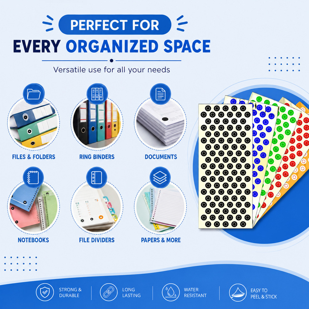 Hole Guards Stickers - Pvc, 12mm, Multi-color, Tear Resistant, Waterproof, Self-adhesive Circles