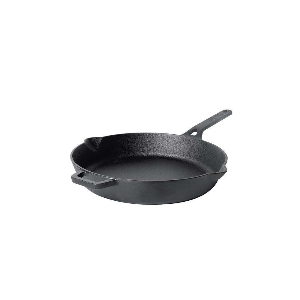 Meyer Pre-Seasoned Cast Iron Frypan | Cast Iron Skillet | Frying Pan | Iron Fry Pan | Cast Iron Utensils for Cooking, Gas and Induction Compatible, 26cm, Black 48122