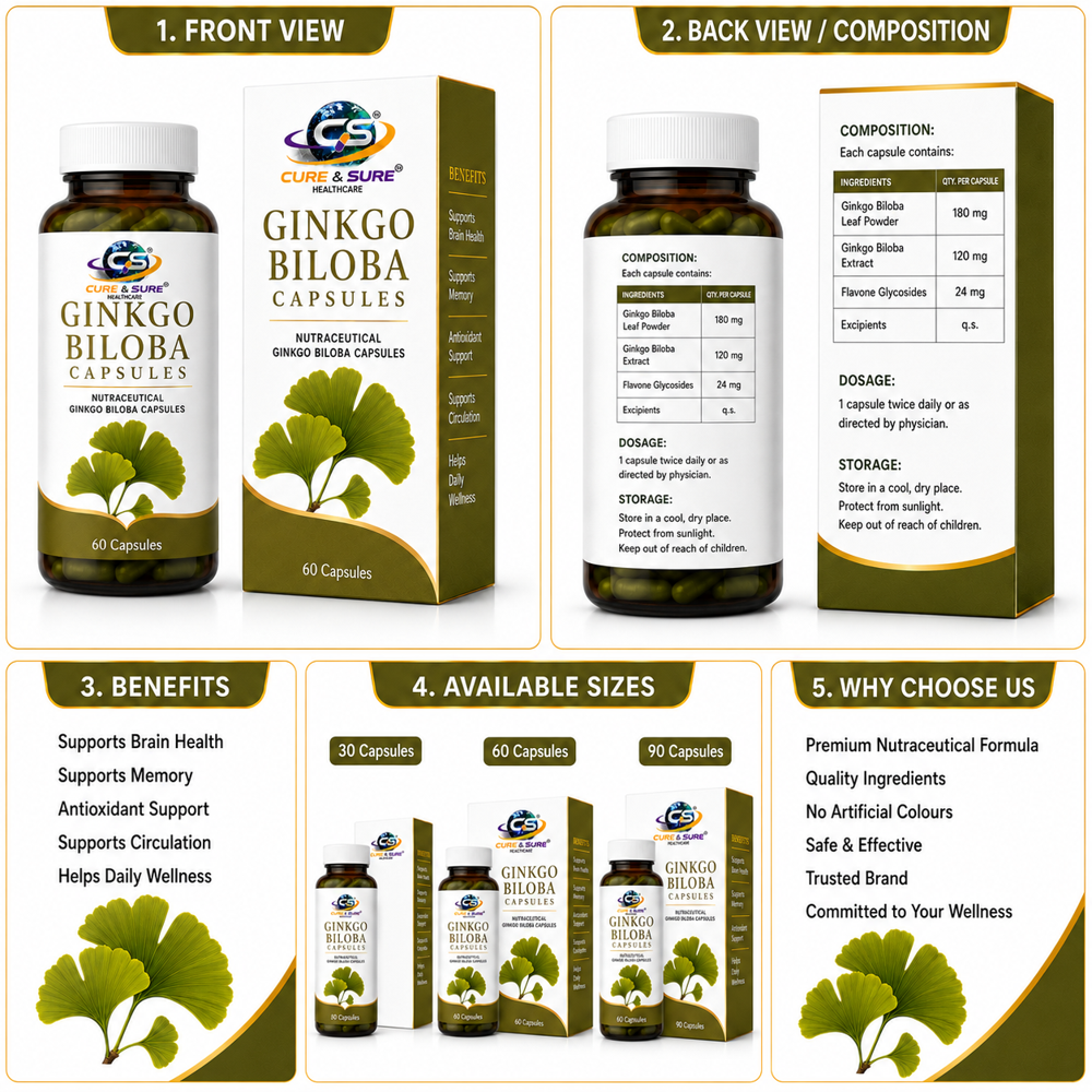 Nutraceutical Ginkgo Biloba Capsules Third Party Manufacturing