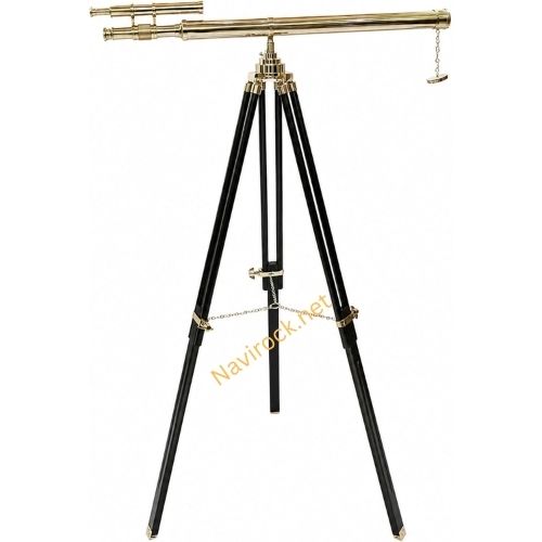 Maritime Marine Vintage Chrome/Nickle Finish Designer Telescope Nautical Style Double Barrel