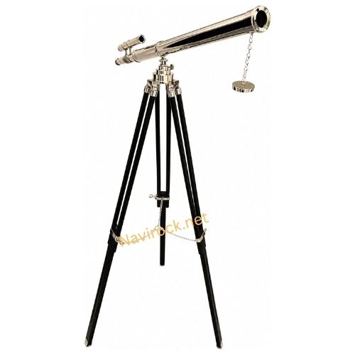 Maritime Marine Vintage Chrome/Nickle Finish Designer Telescope Nautical Style Double Barrel