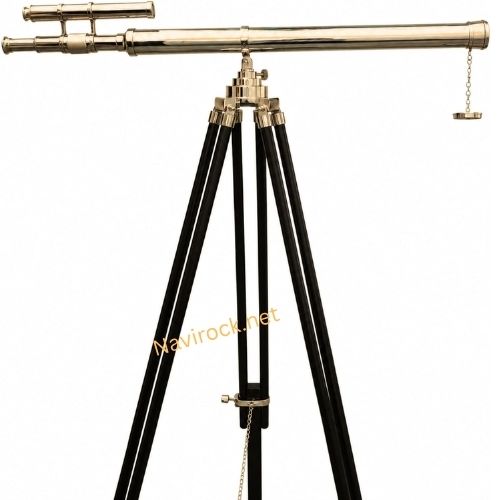 Maritime Marine Vintage Chrome/Nickle Finish Designer Telescope Nautical Style Double Barrel
