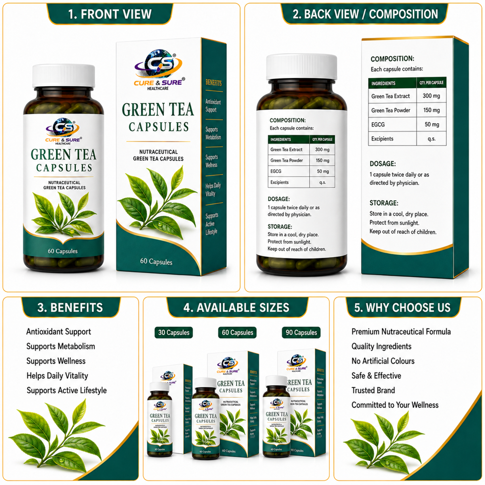Nutraceutical Green Tea Capsules Third Party Manufacturing