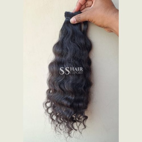 Curly Ponytail Hair Extensions 26in Black Natural Wavy Human Hair Fake Hair Peice