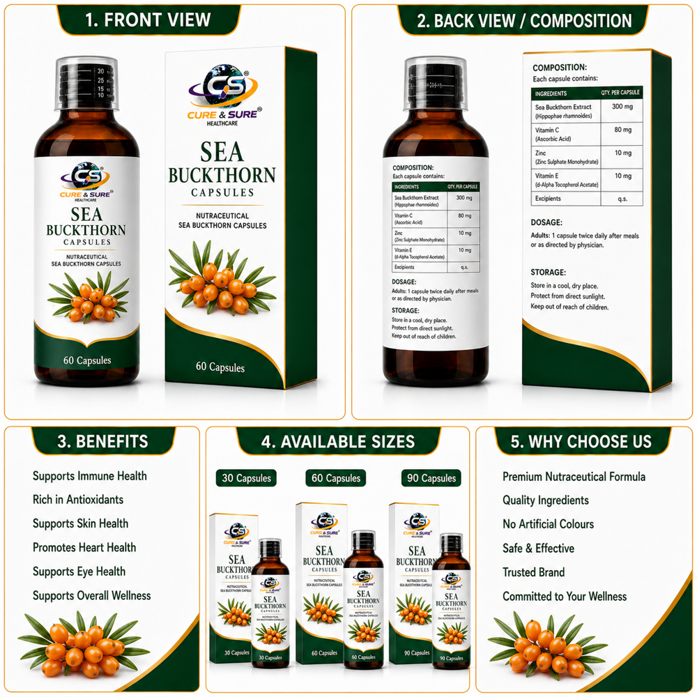 Nutraceutical Sea Buckthorn Capsules Third Party Manufacturing