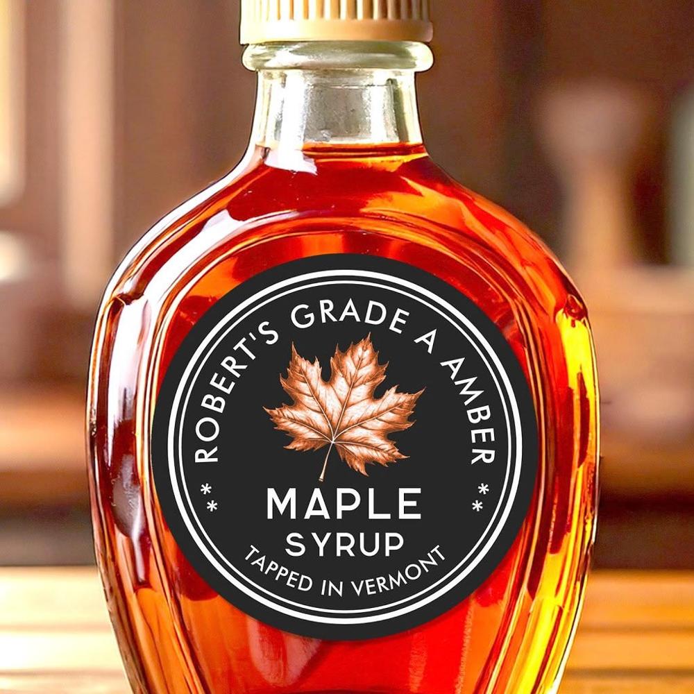 Syrup Bottle Labels - Color: Multicolor