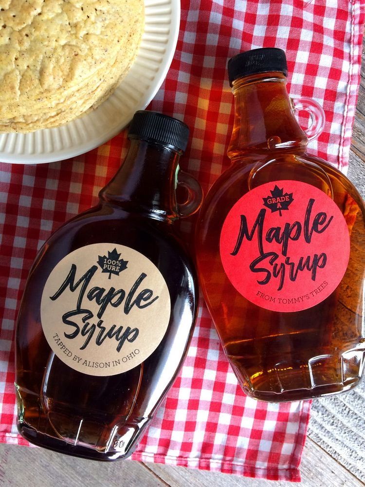 Syrup Bottle Labels - Color: Multicolor
