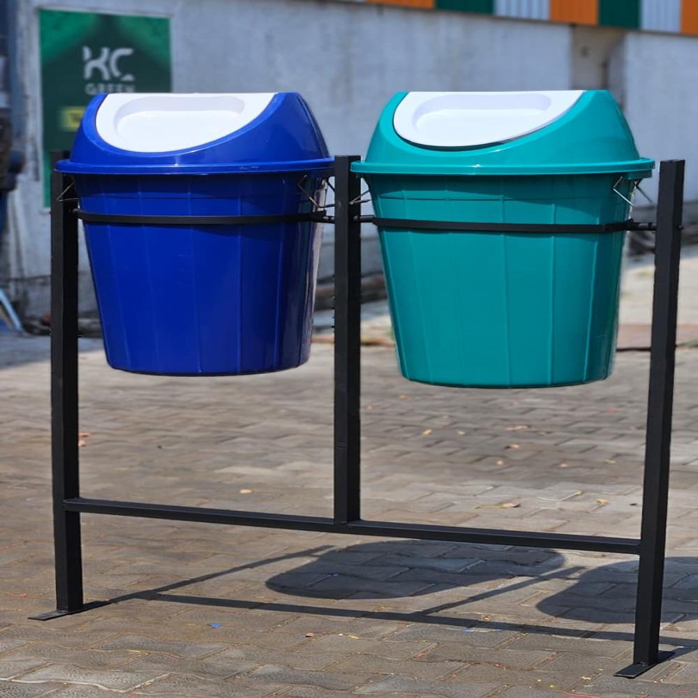 Outdoor Swing Dustbin with Ms Stand 60L