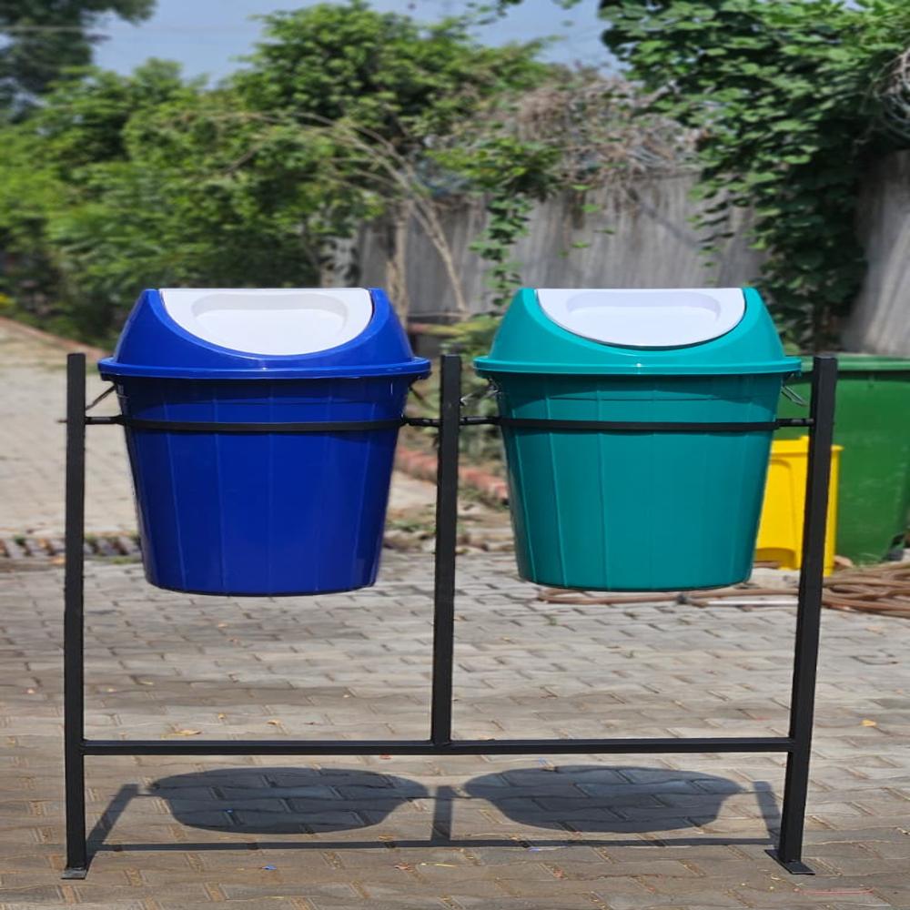 Outdoor Swing Dustbin with Ms Stand 60L