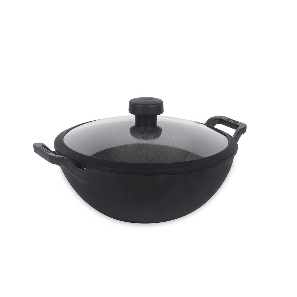 Black Pre Seasoned Cast Iron Kadai