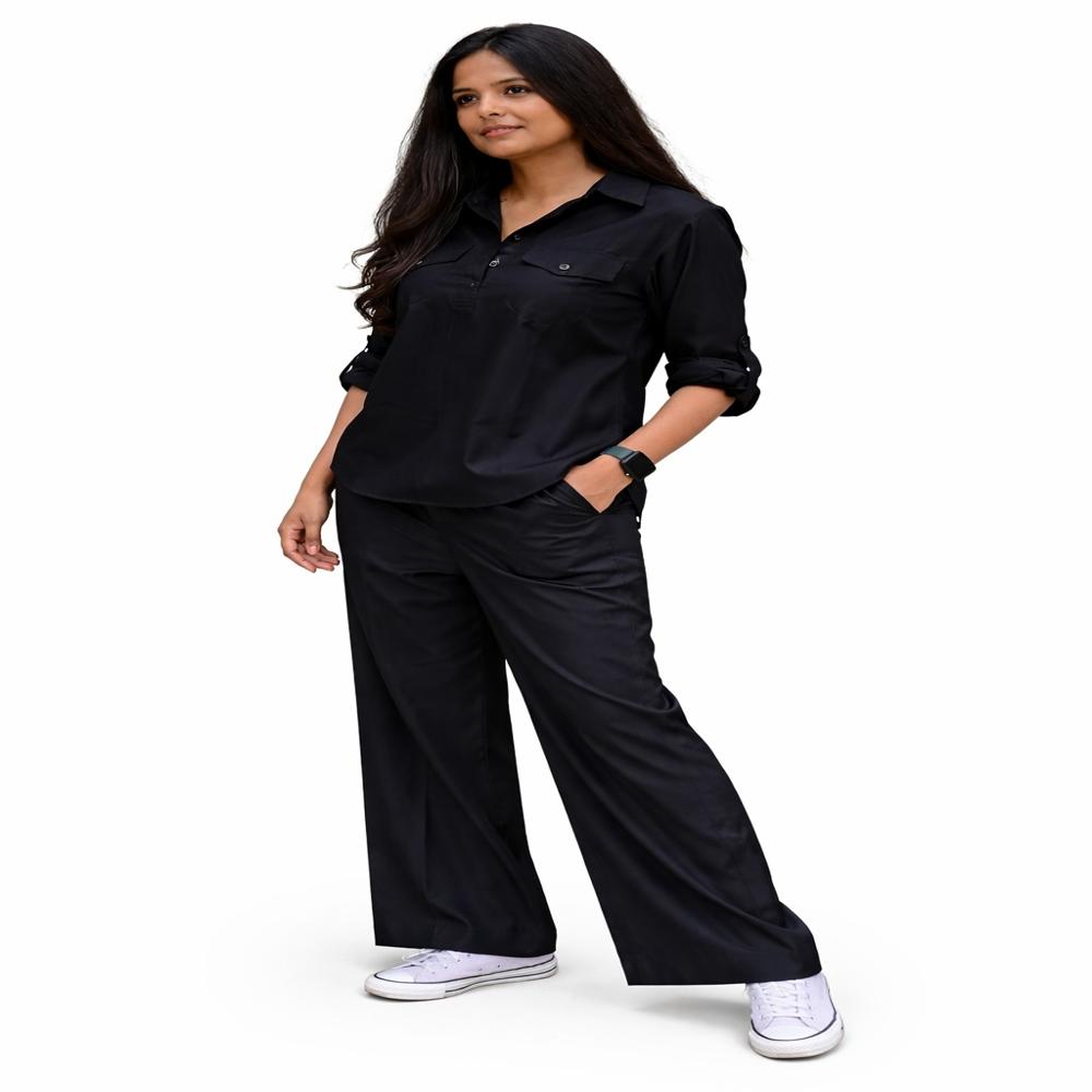 Black Cord Set - Cotton Blend, Relaxed Fit, Black | Breathable, Fade Resistant, Eco-friendly, Customizable