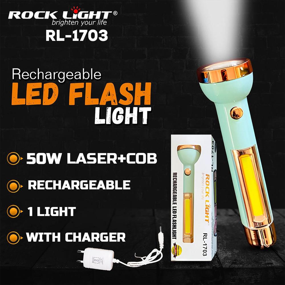Rock Light Rl-1703 Hand Torch - Body Material: Plastic