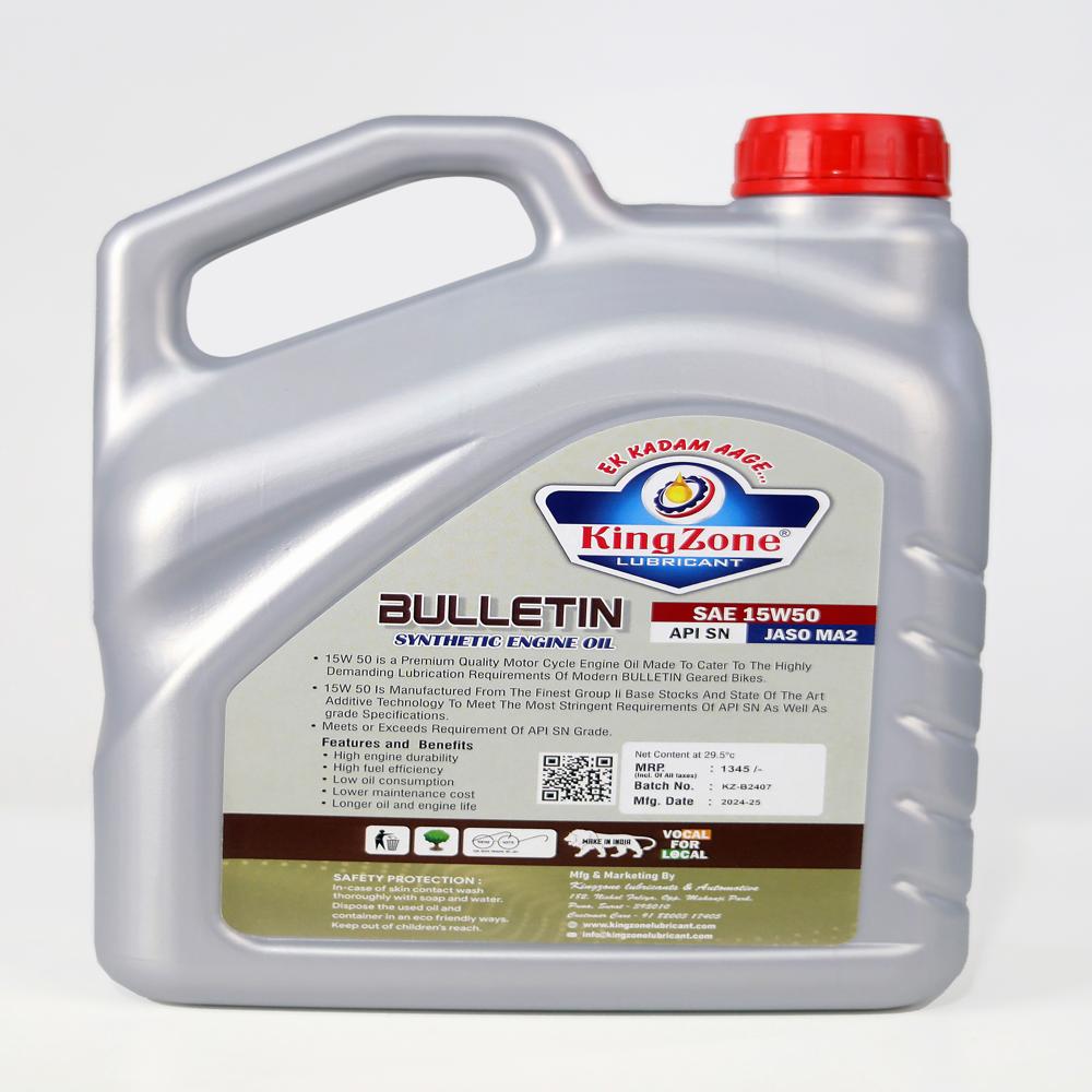 Bulletin 4T- Sae 15W50 Api Sn - 1Ltr Engine Oil - Application: Automobile Industries
