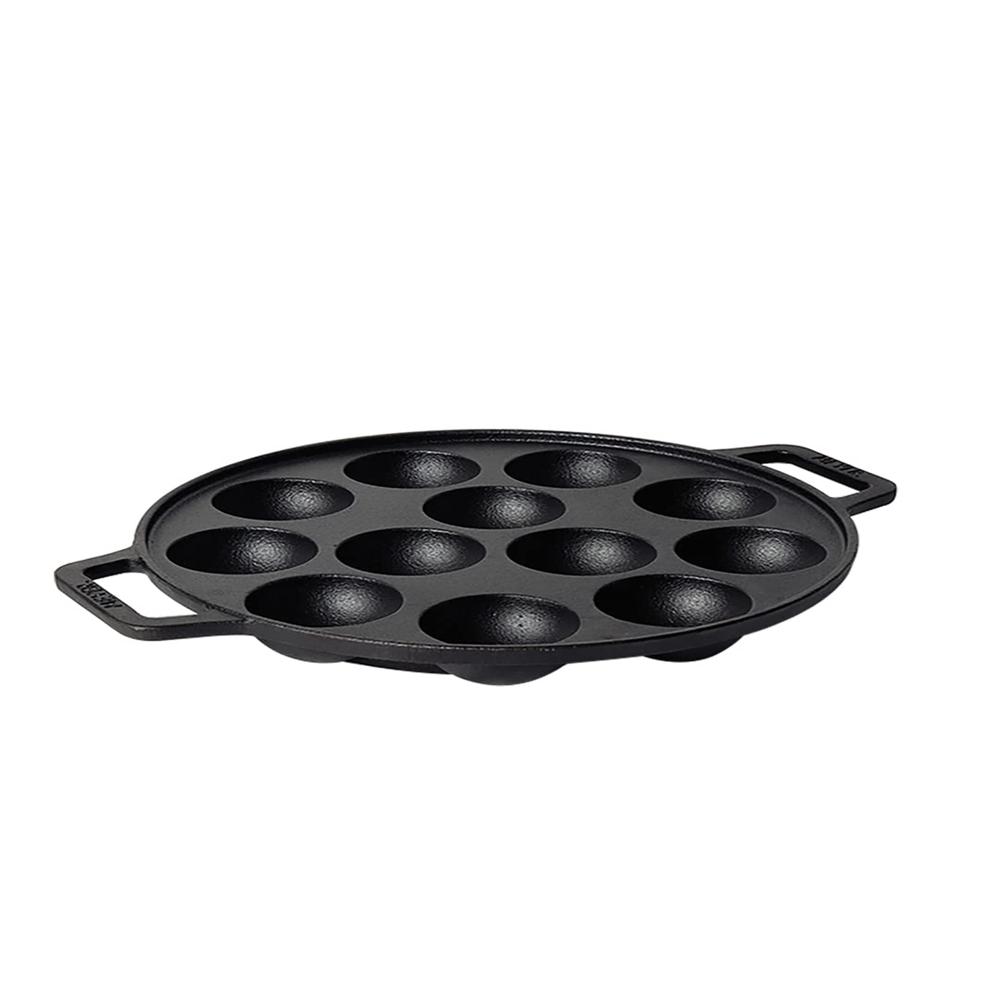 Meyer Pre Seasoned Cast Iron 12 Cavity Appam Patra - Capacity: 2.53 Kg