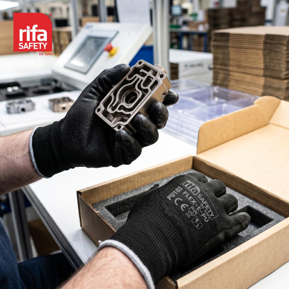 Rifa Safety PU103 Black PU Coated Precision Industrial Gloves