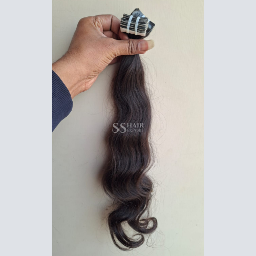Tape In Extensions Human Hair 18Inches Natural Wavy 80g Hair Supplier