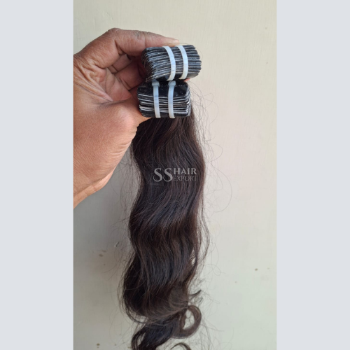 Tape In Extensions Human Hair 18Inches Natural Wavy 80g Hair Supplier