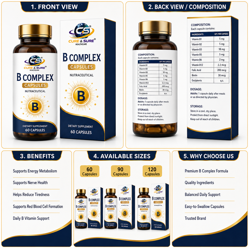 Nutraceutical B Complex Capsules Third Party M,anufacturing
