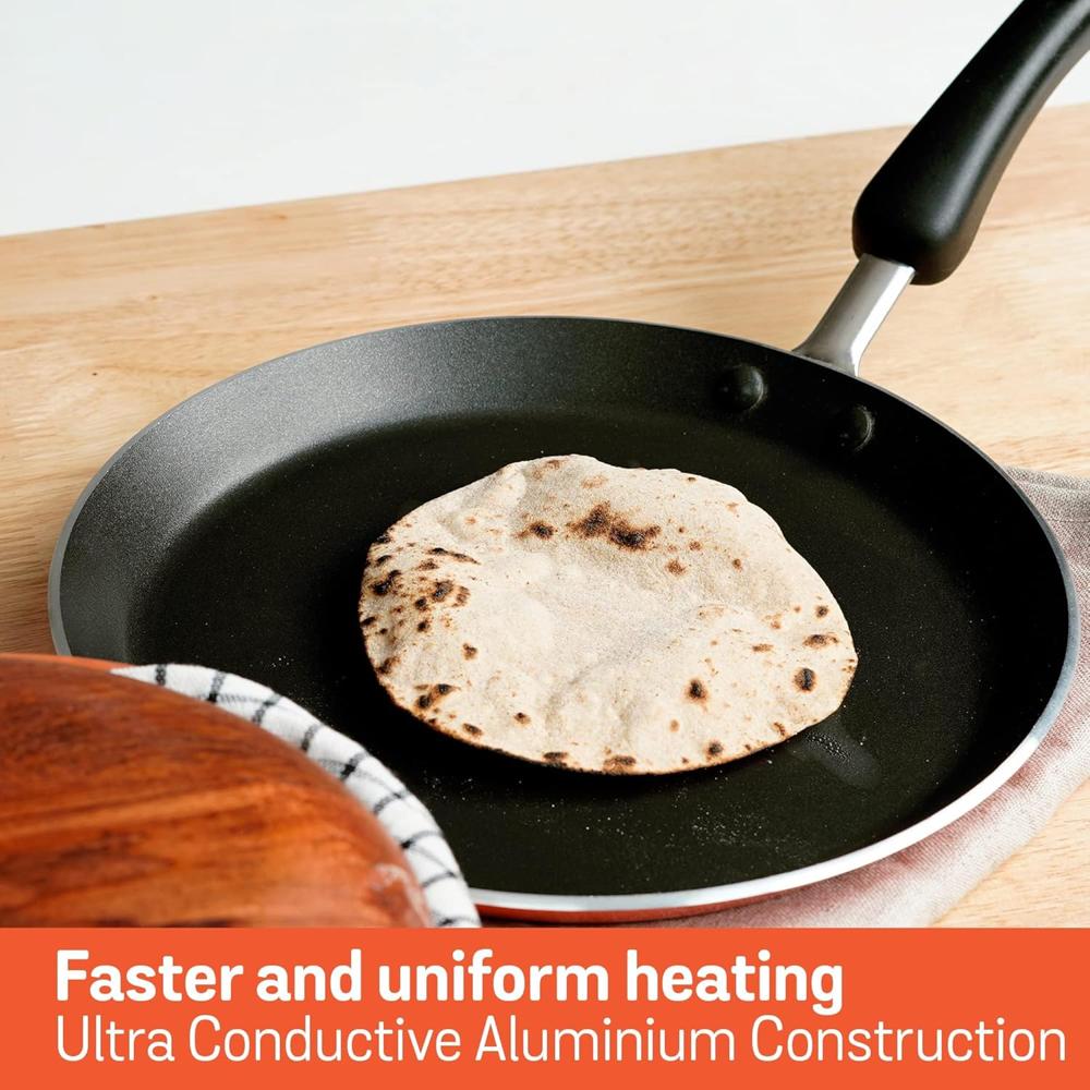 Meyer Flat Tawa Induction, 28cm/3mm Thick, Orange 18282
