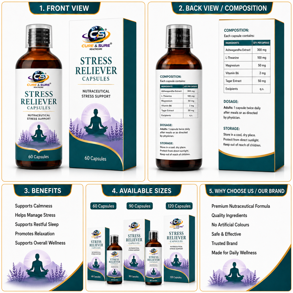 Nutraceutical Stress Reliever Capsules Third Party Manufacturing