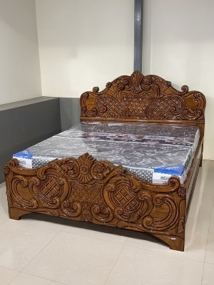 Solid wood bed