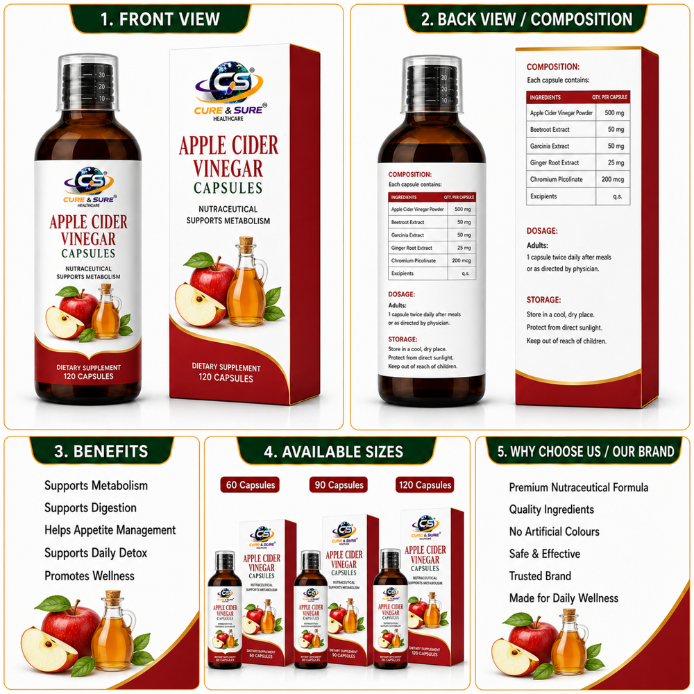 Nutraceutical  Apple Vinegar Capsules Third Party Manufacturing