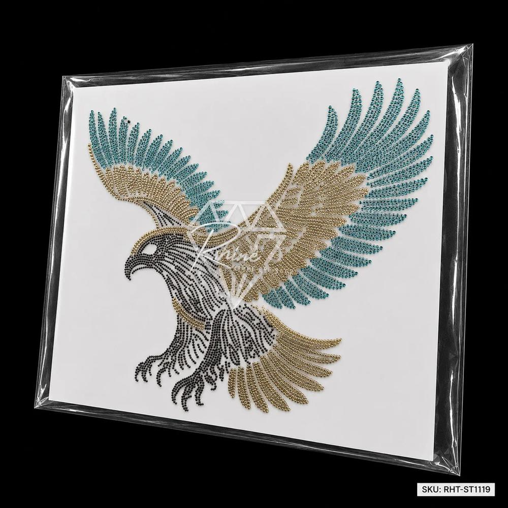 Premium Flying Eagle Rhinestone Heat Transfer Sticker