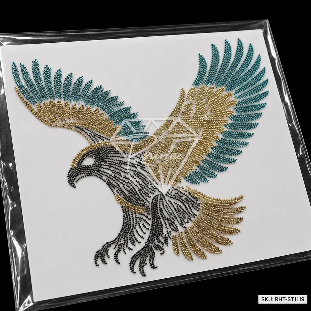 Premium Flying Eagle Rhinestone Heat Transfer Sticker