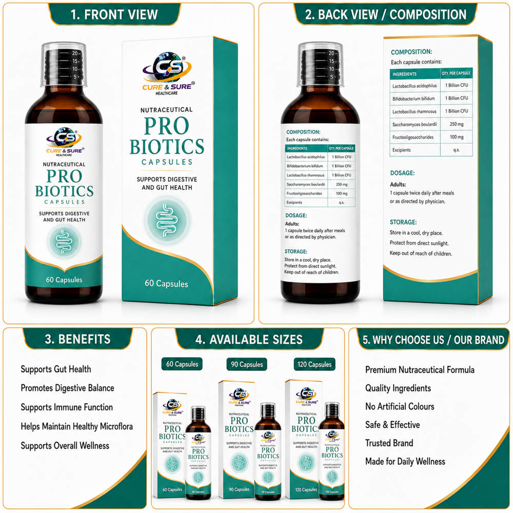 Nutraceutical Pro Biotics Capsules Third Party Manufacturing