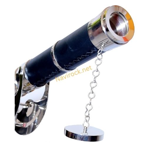 Antique Brass Telescope Double Barrel Chrome Finish Adjustable Tripod 