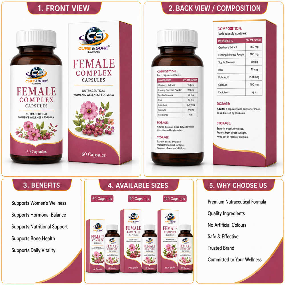 Nutraceutical Female Complex Capsules Third Party Manufacturing