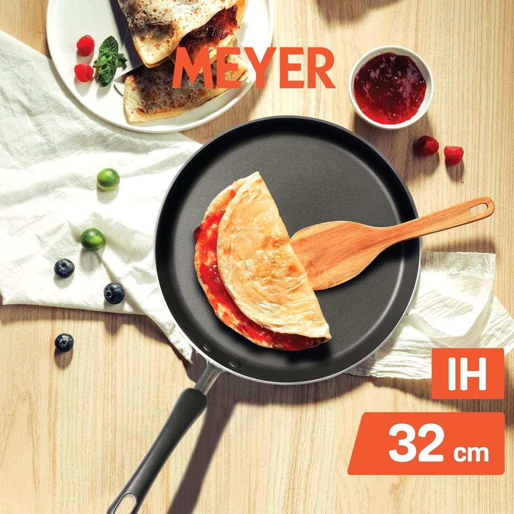 Meyer Non Stick Aluminium Flat Dosa Tawa | Roti Tawa Nonstick | Non Stick Dosa Pan | Roti, Chapati Tawa, Gas and Induction Compatible, 28cm, Orange  17690
