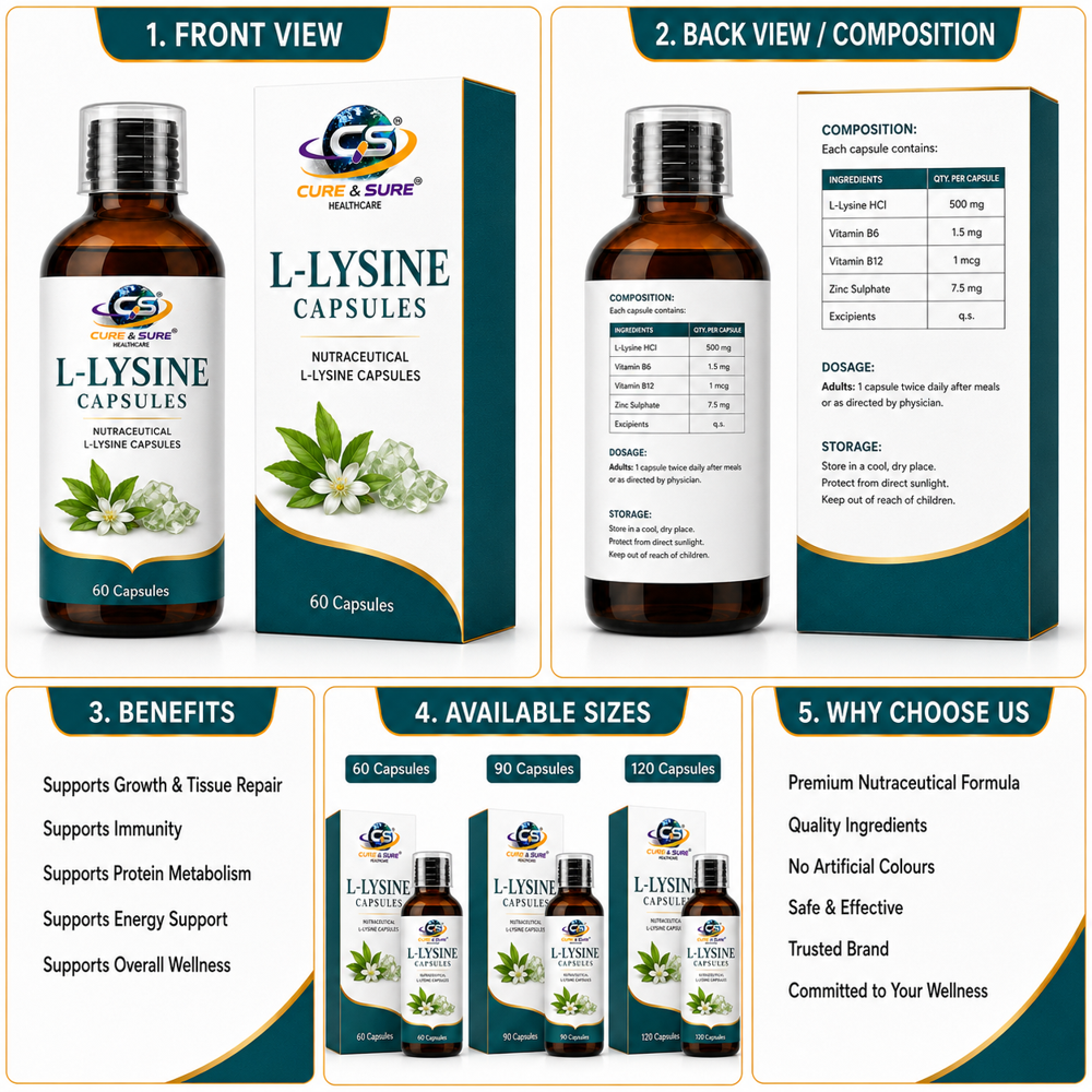 Nutraceutical L-Lysine Capsules Third Party Manufacturing
