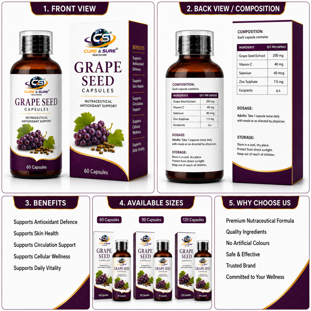 Nutraceutical Grape Seed Capsules Third Party Manufacturing