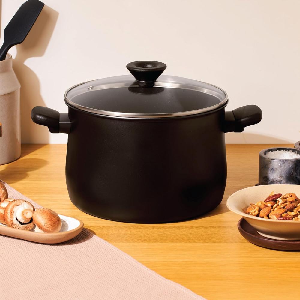 Meyer Midnight Hard Anodized Aluminium Nonstick Casserole with Lid, Biryani Pot | Biryani Handi | Biryani Rice | Cooking Casserole | Biryani Pot Nonstick Big Size | Non Stick Biryani Pot 7 Litre, 24cm 85073