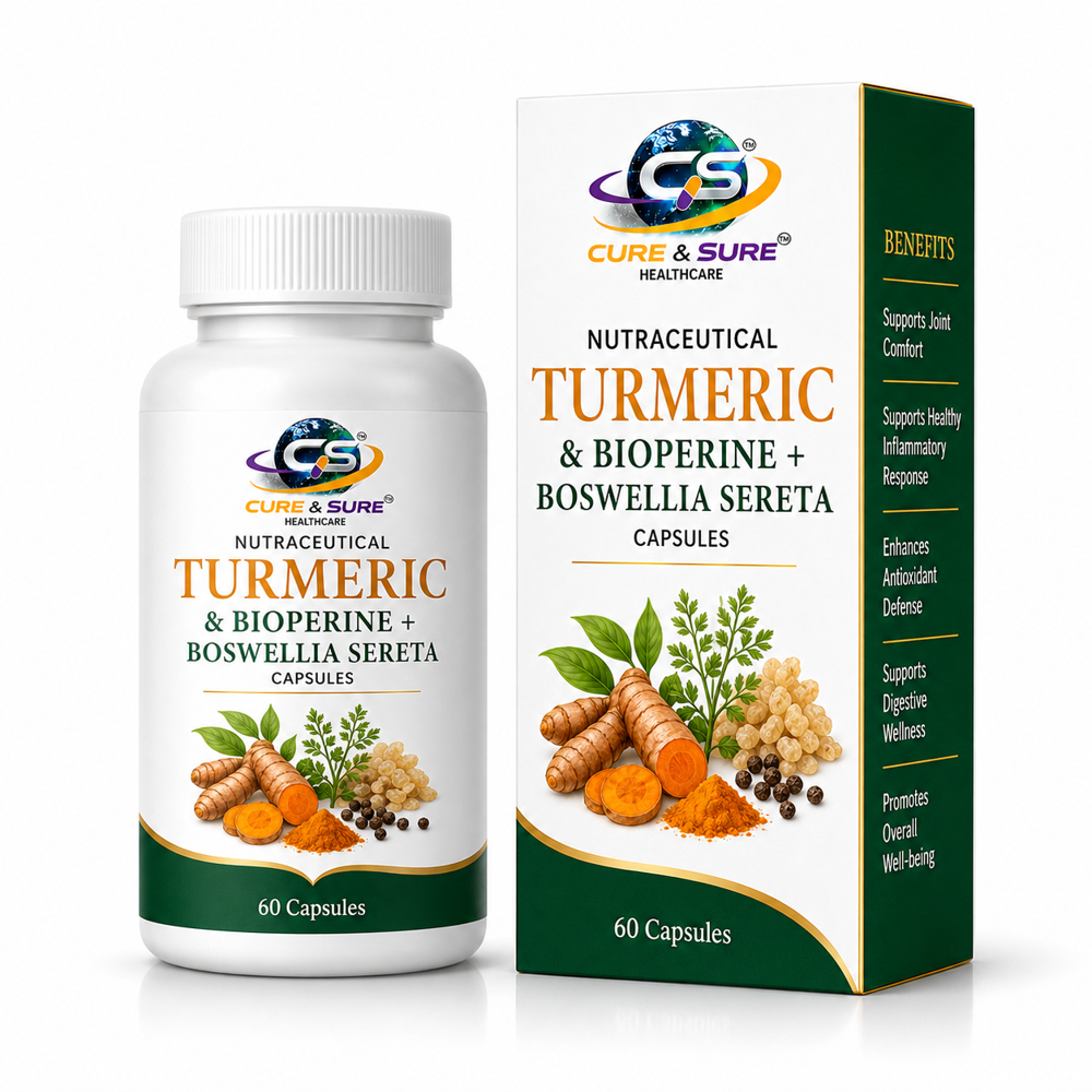 Nutraceutical Turmeric & Bioperine + Boswella Sereta Capsules Third Party Manufacturing - Age Group: Adults