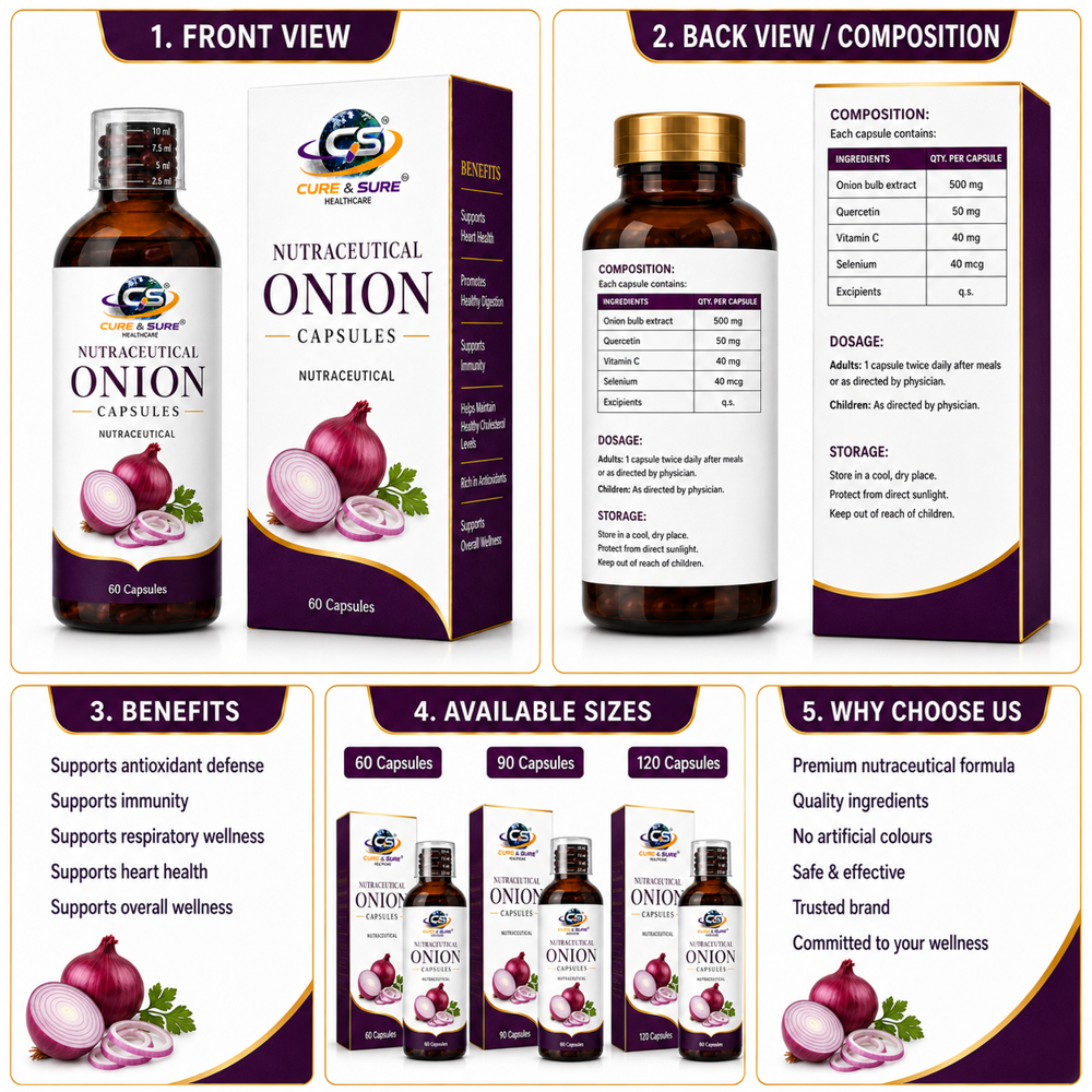Nutraceutical Onion Capsules Third Party Manufacturing